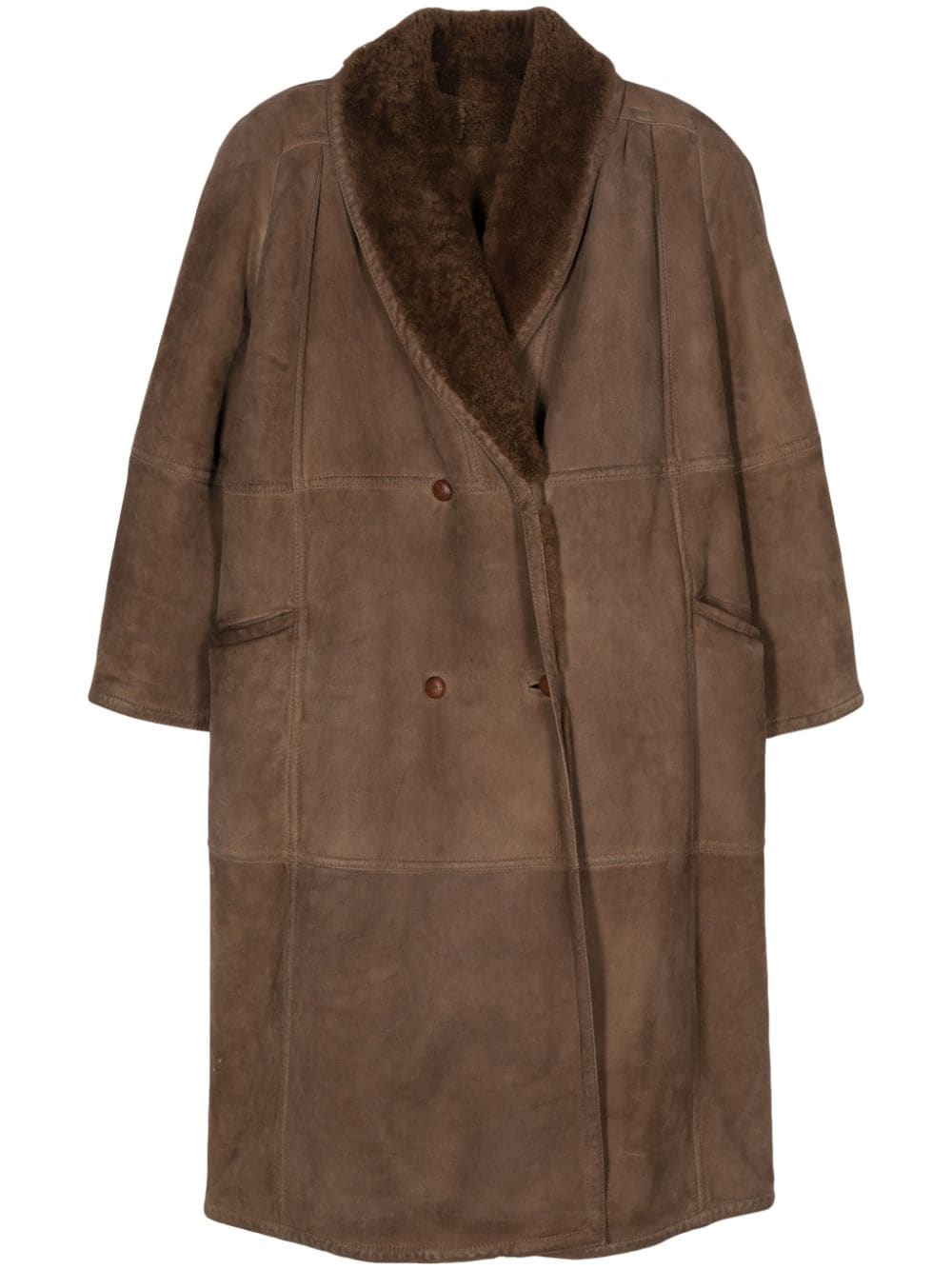 Valentino Garavani Pre-Owned 1980s shearling coat - Brown von Valentino Garavani Pre-Owned