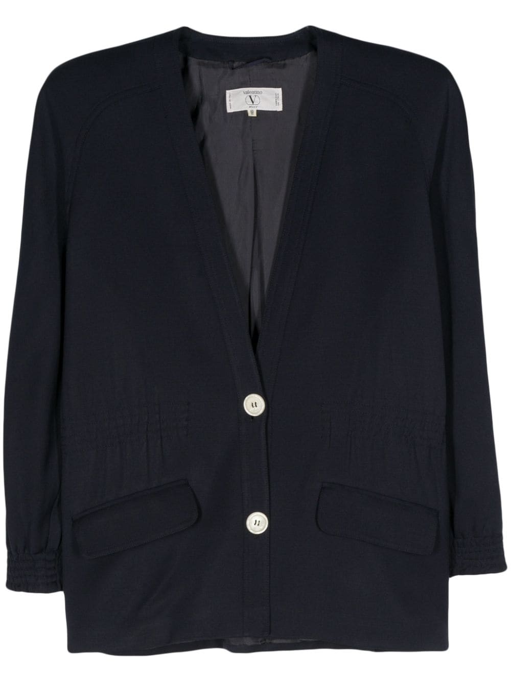 Valentino Garavani Pre-Owned 1980s single-breasted wool jacket - Blue von Valentino Garavani Pre-Owned