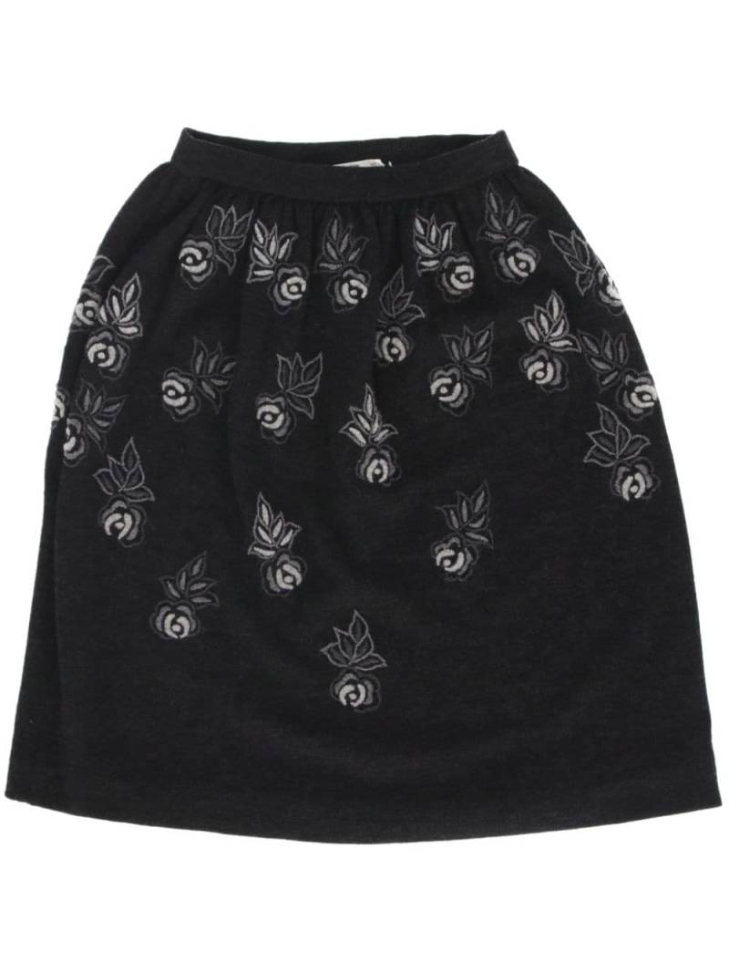 Valentino Garavani Pre-Owned 1990s embroidered wool skirt - Grey von Valentino Garavani Pre-Owned