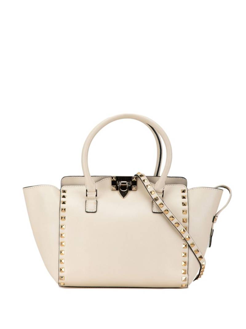 Valentino Garavani Pre-Owned 2000-2017 Small Calfskin Rockstud satchel - White von Valentino Garavani Pre-Owned