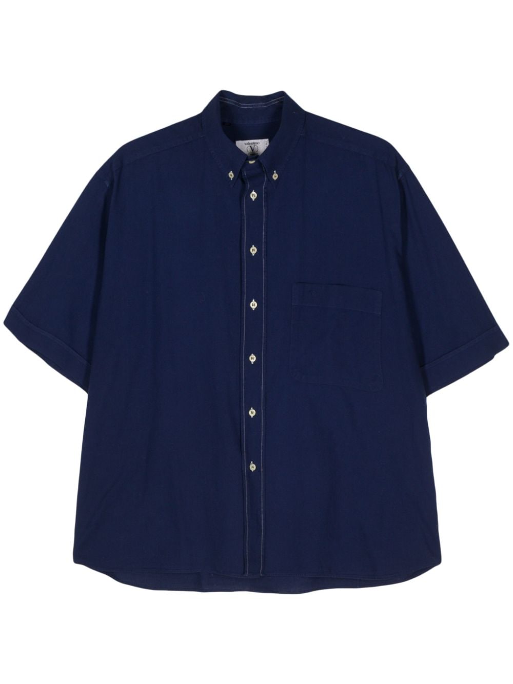 Valentino Garavani Pre-Owned 2000s VLogo-embroidery shirt - Blue von Valentino Garavani Pre-Owned