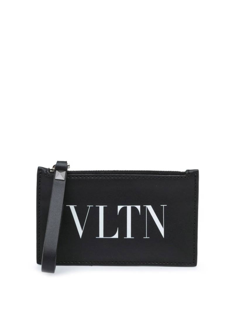 Valentino Garavani Pre-Owned 2010-2023 Leather VLTN Zip card holder - Black von Valentino Garavani Pre-Owned