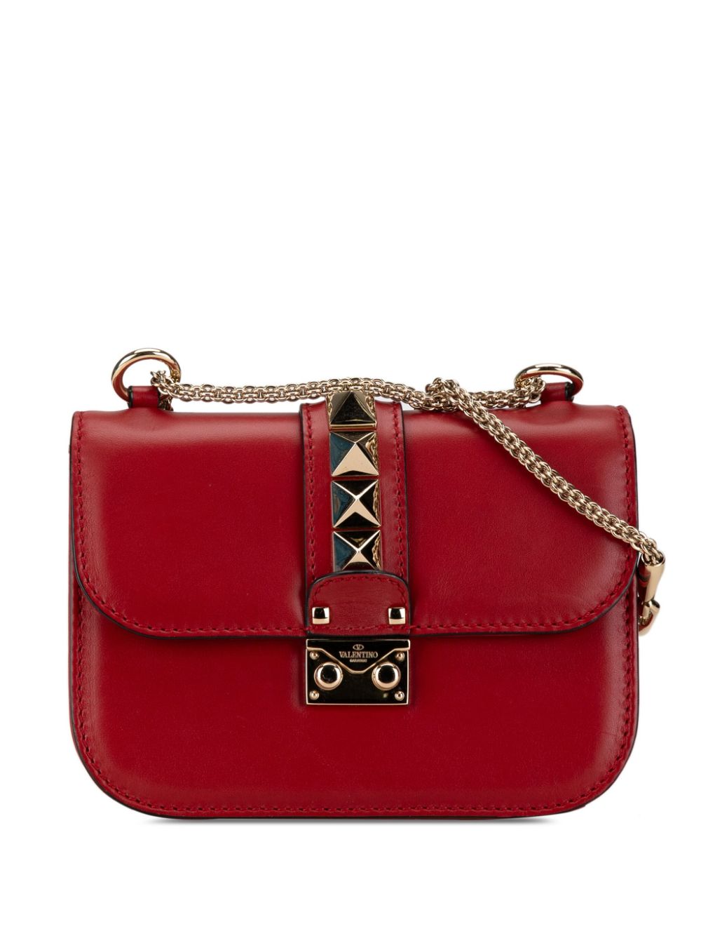 Valentino Garavani Pre-Owned 2010-2023 Small Rockstud Glam Lock crossbody bag - RED von Valentino Garavani Pre-Owned