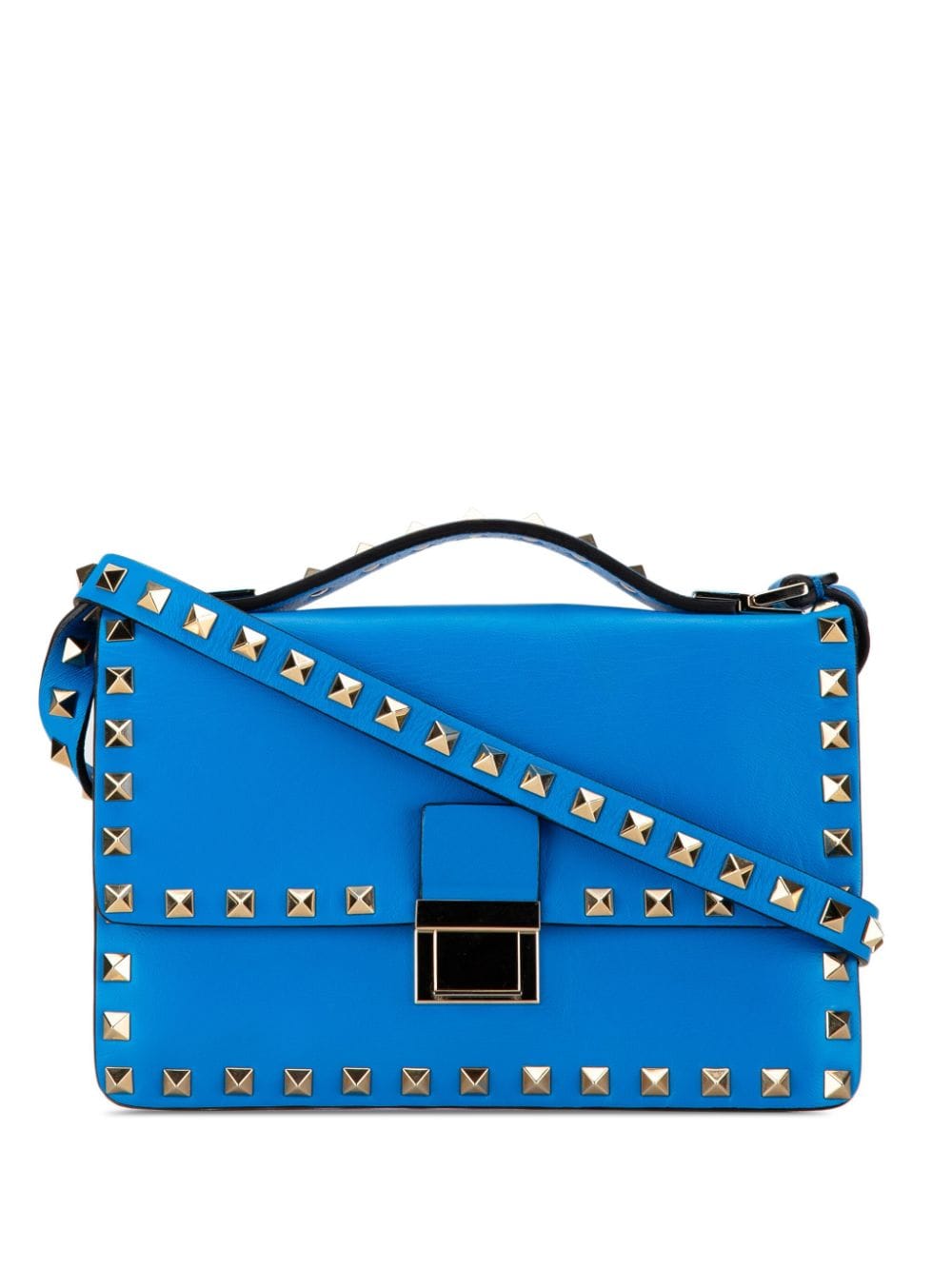 Valentino Garavani Pre-Owned 2011-2017 Leather Rockstud Flap satchel - Blue von Valentino Garavani Pre-Owned