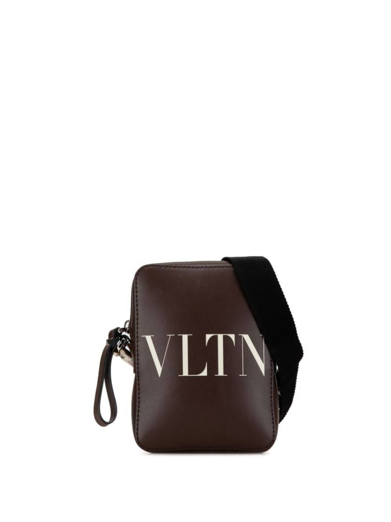 Valentino Garavani Pre-Owned 2018-2024 Small Leather VLTN crossbody bag - Brown von Valentino Garavani Pre-Owned