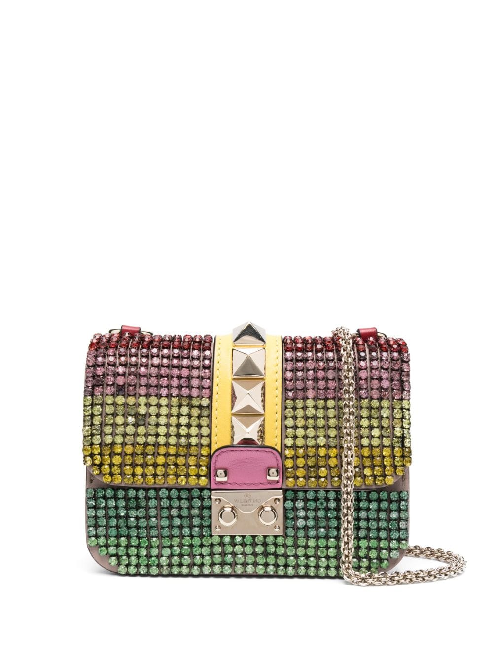 Valentino Garavani Pre-Owned Glam Lock crystal-embellished shoulder bag - Red von Valentino Garavani Pre-Owned