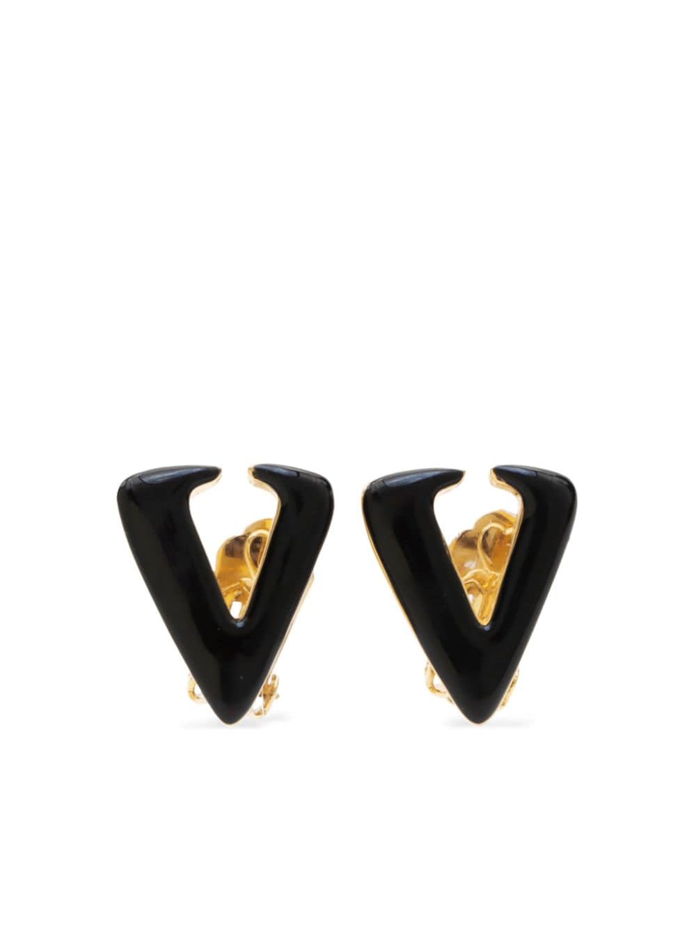 Valentino Garavani Pre-Owned VLogo clip-on stud earrings - Black von Valentino Garavani Pre-Owned