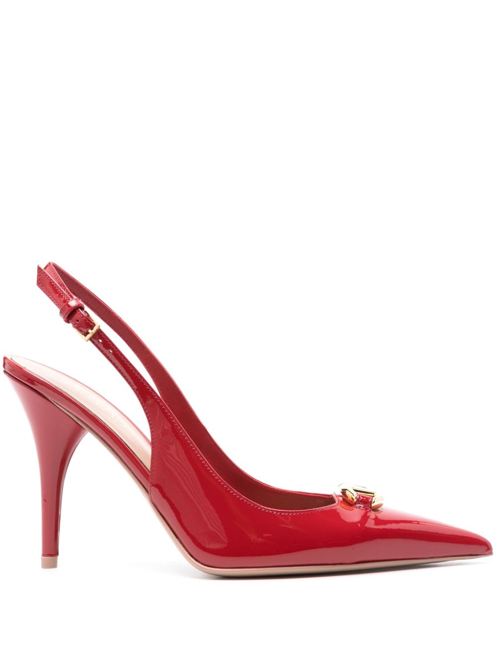 Valentino Garavani 100mm VLogo leather pumps - Red von Valentino Garavani