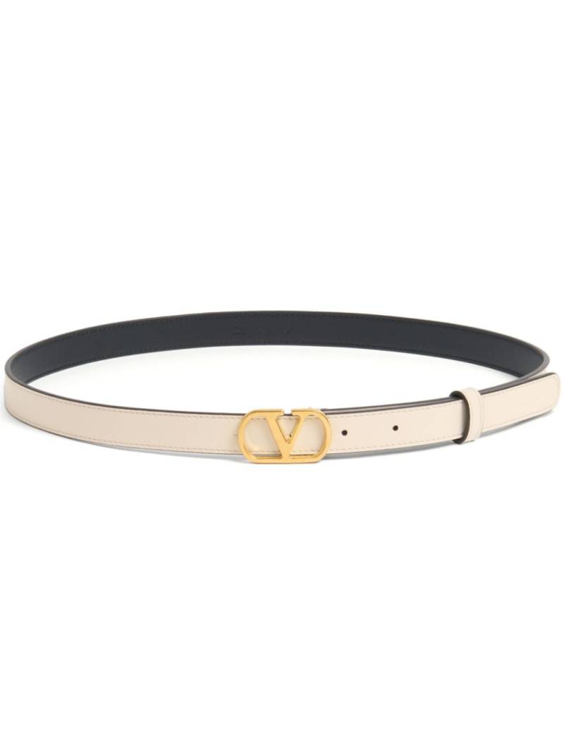 Valentino Garavani 20mm VLogo Signature leather belt - Neutrals von Valentino Garavani