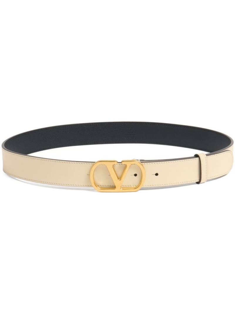 Valentino Garavani 30mm VLogo Signature belt - Neutrals von Valentino Garavani