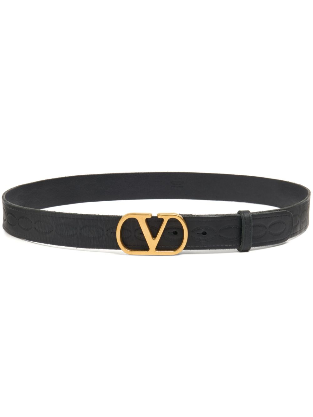 Valentino Garavani 30mm VLogo Signature leather belt - Black von Valentino Garavani