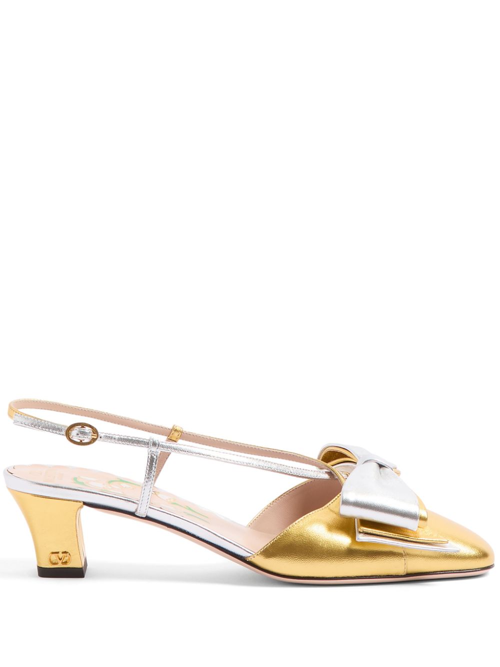 Valentino Garavani 45mm Bowow slingback pumps - Gold von Valentino Garavani