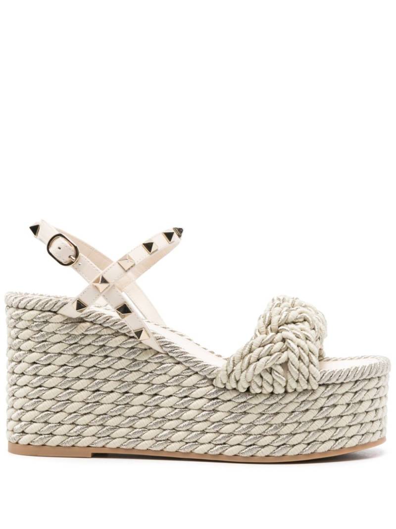 Valentino Garavani 50mm wedge platform espadrilles - Neutrals von Valentino Garavani