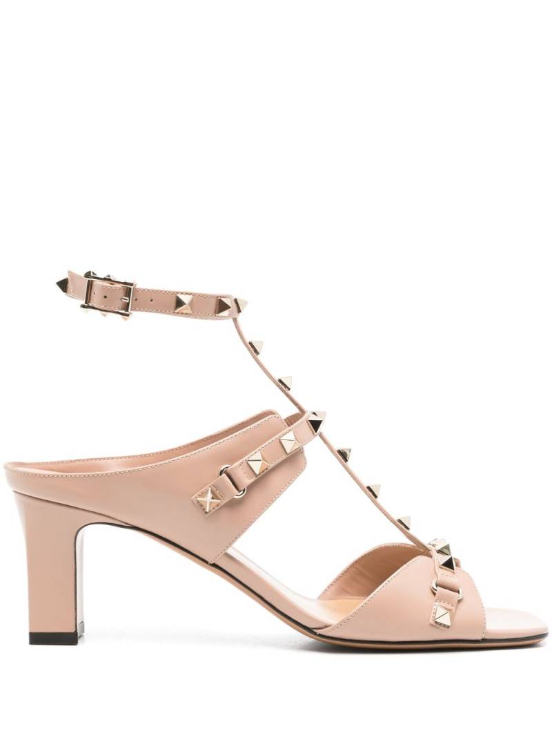 Valentino Garavani 60mm Rockstud leather sandals - Neutrals von Valentino Garavani