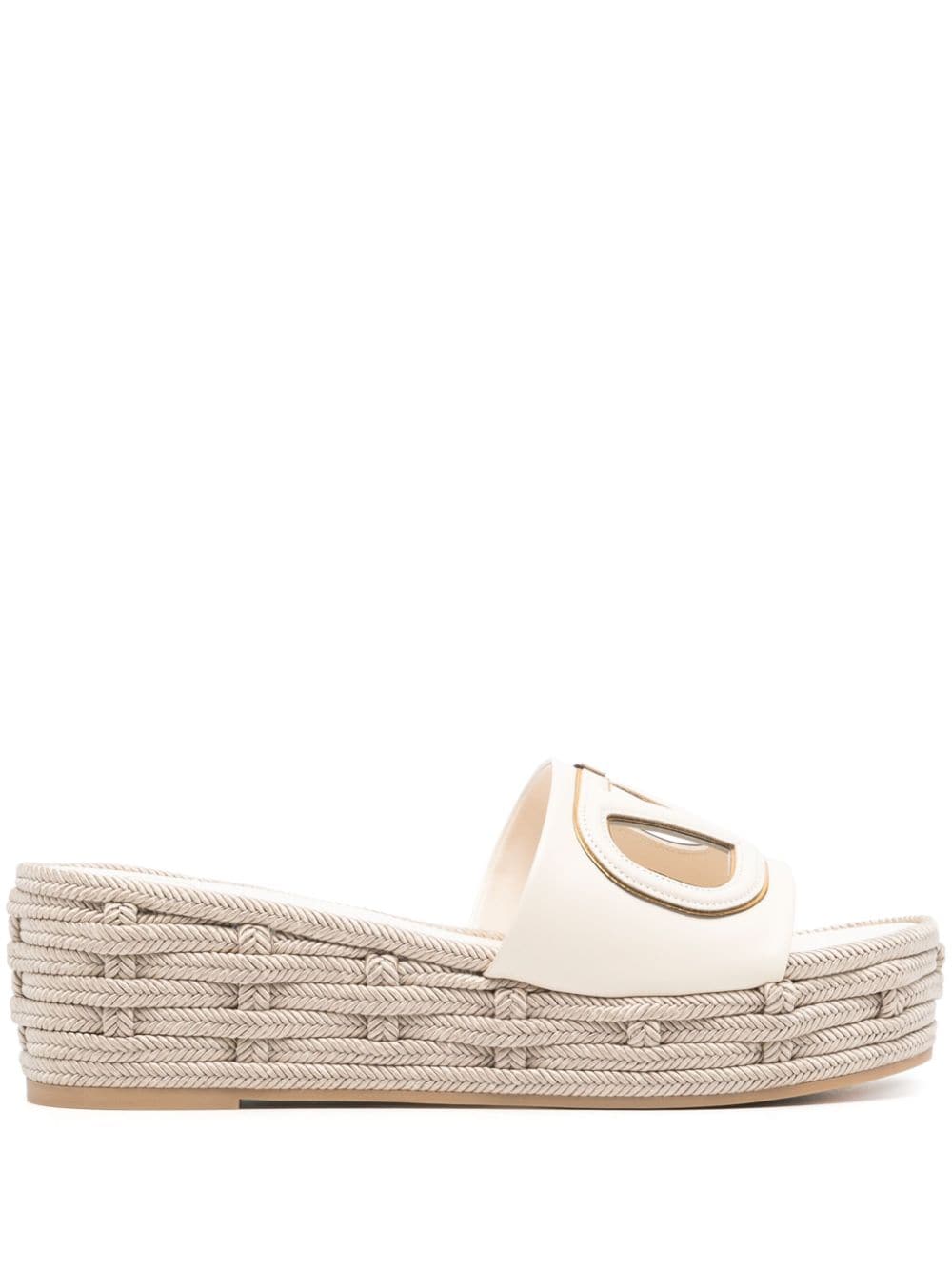 Valentino Garavani 60mm V-Logo cut-out sandals - Neutrals von Valentino Garavani