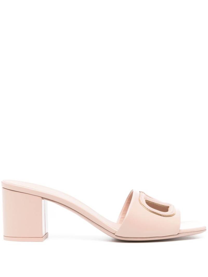 Valentino Garavani VLogo 60mm leather mules - Neutrals von Valentino Garavani