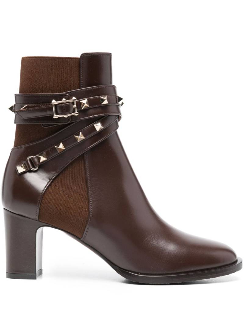 Valentino Garavani 70mm Rockstud-embellished ankle boots - Brown von Valentino Garavani