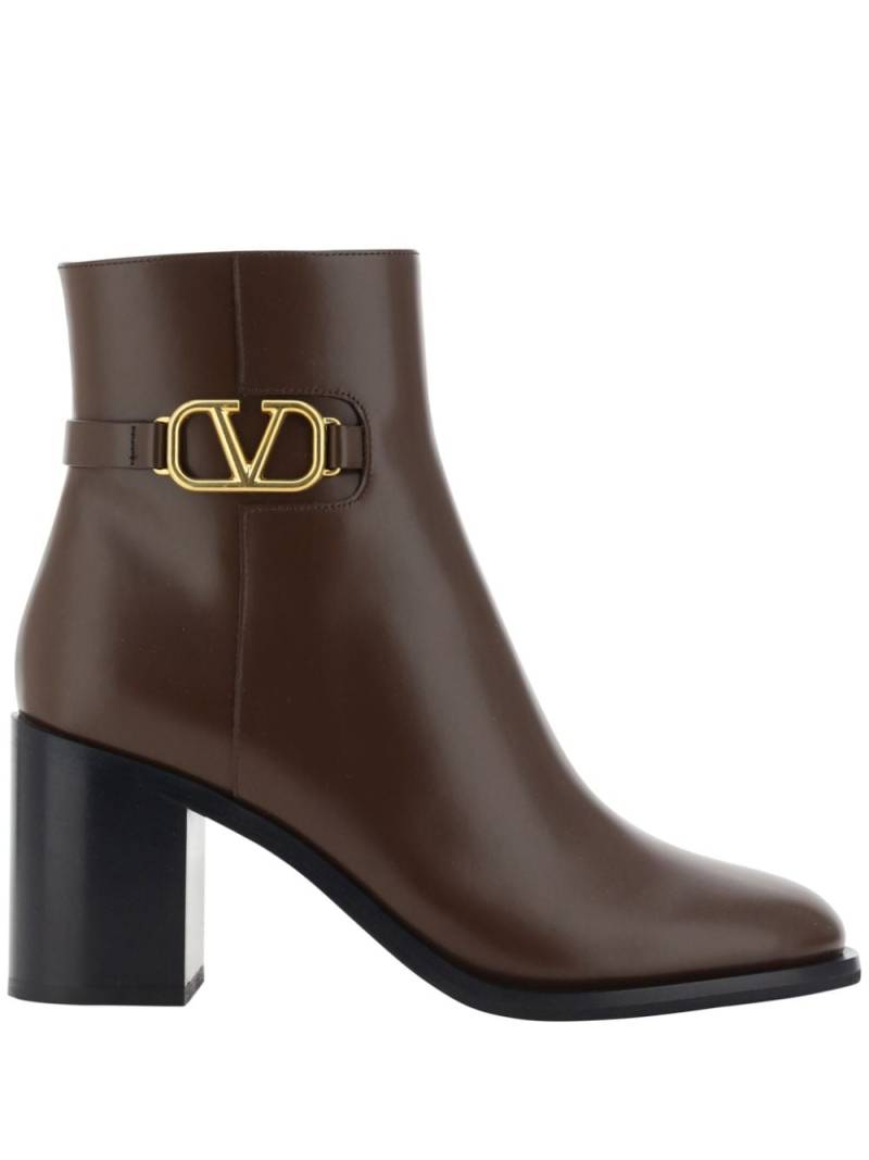 Valentino Garavani 75mm VLogo Signature ankle boot - Brown von Valentino Garavani