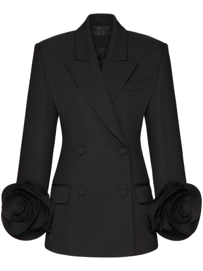 Valentino Garavani rose appliqué blazer - Black von Valentino Garavani