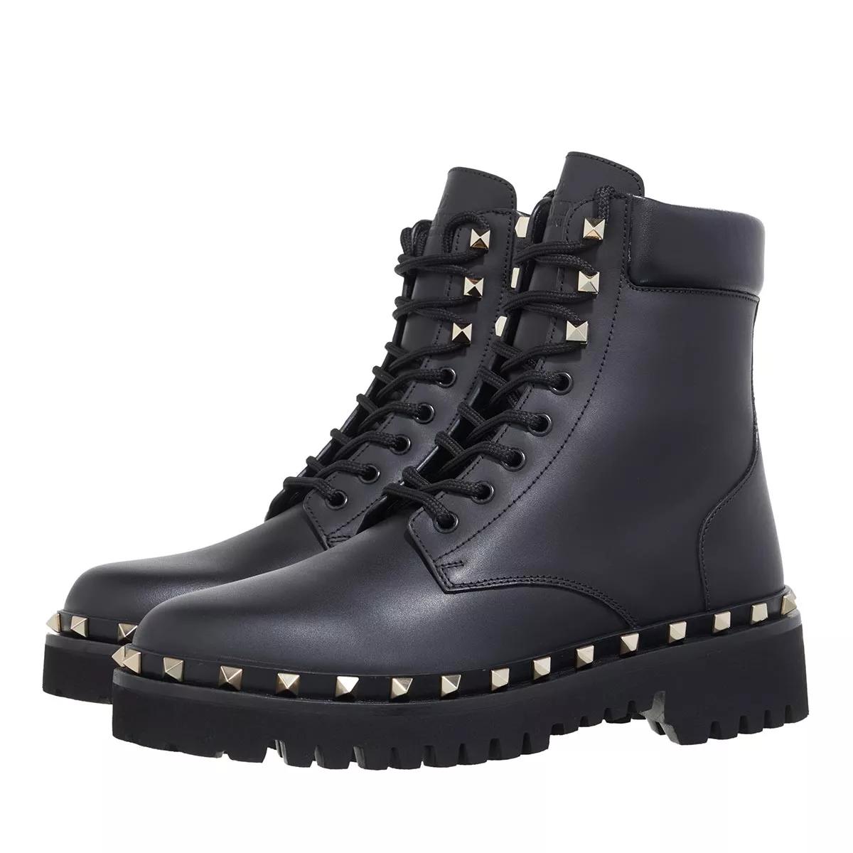 Valentino Garavani Stiefel & Boots - Combat Boot Rockstud - Gr. 38 (EU) - in Schwarz - für Damen von Valentino Garavani