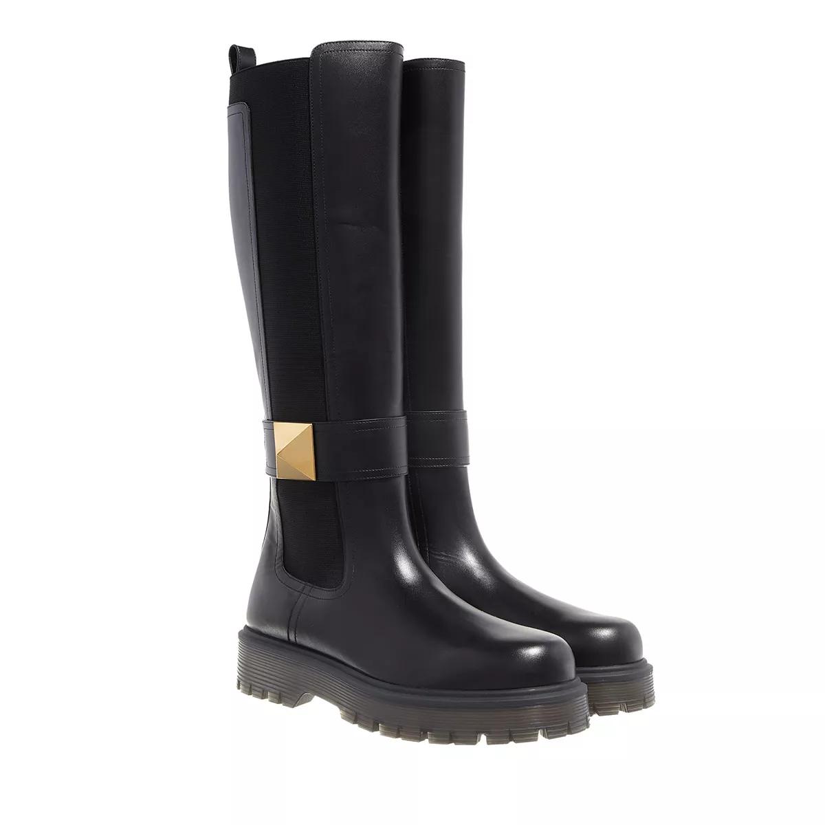 Valentino Garavani Boots & Stiefeletten - One Stud High Boot - Gr. 35 (EU) - in Schwarz - für Damen von Valentino Garavani