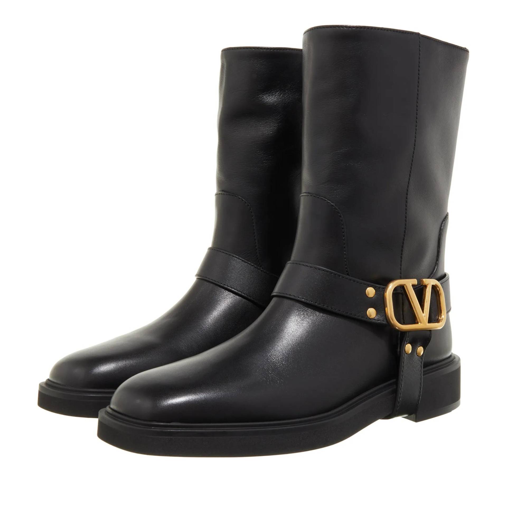 Valentino Garavani Stiefel & Boots - V Logo Signature Biker - Gr. 37 (EU) - in Schwarz - für Damen von Valentino Garavani