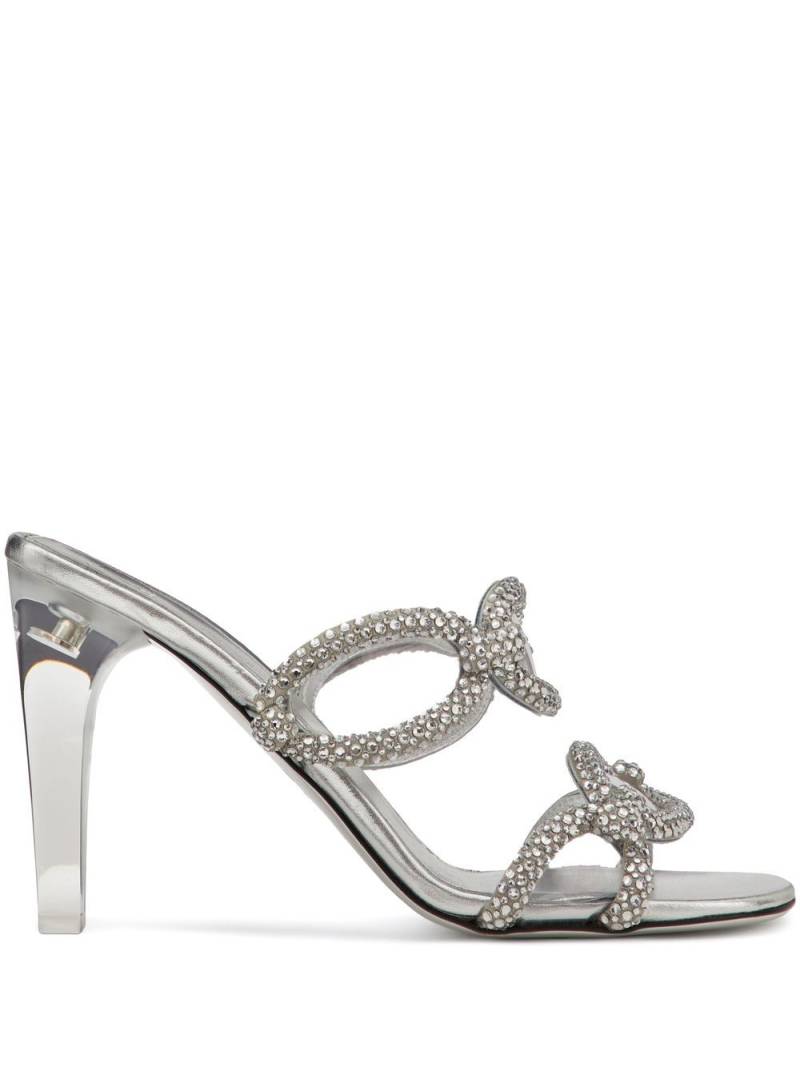 Valentino Garavani Chain 1967 embellished slide sandals - Silver von Valentino Garavani