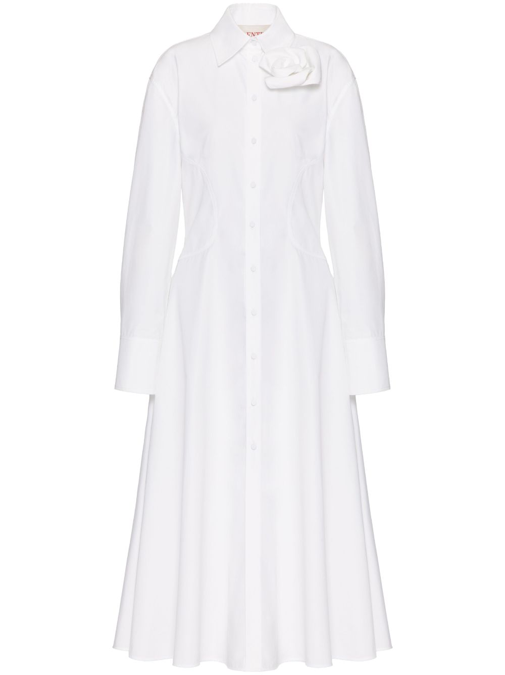 Valentino Garavani Compact Popeline midi shirt dress - White von Valentino Garavani