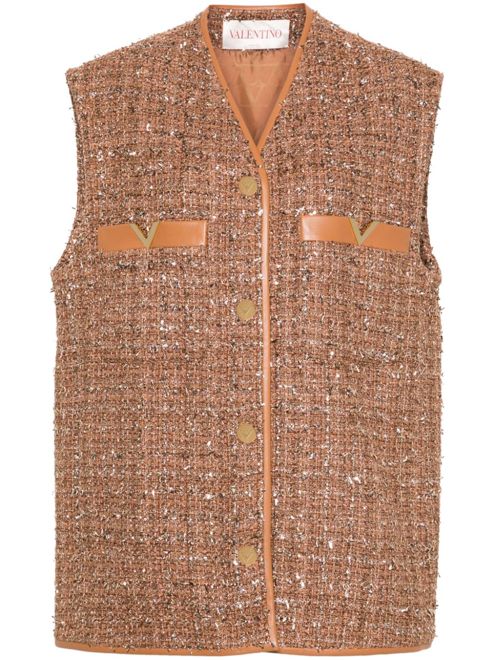 Valentino Garavani Glaze tweed gilet - Brown von Valentino Garavani