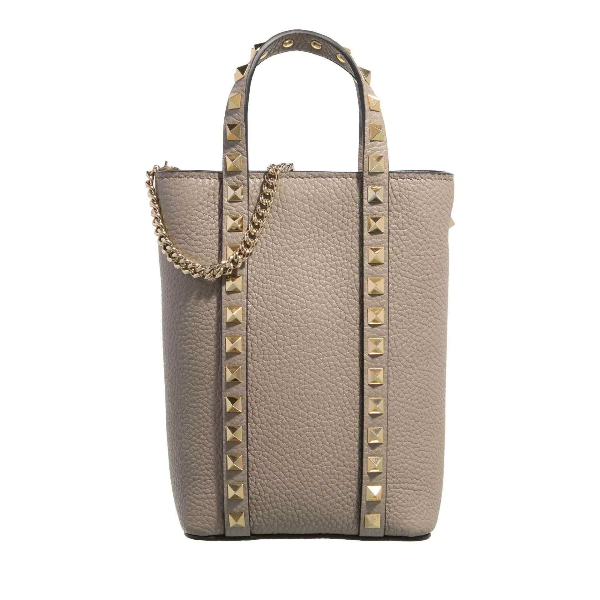 Valentino Garavani Handtasche - Rockstud Pouch - Gr. unisize - in Taupe - für Damen von Valentino Garavani