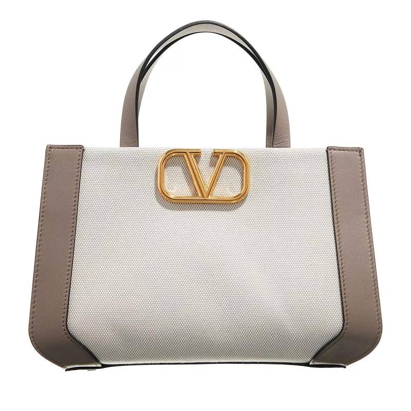 Valentino Garavani Handtasche - Small Tote V Logo Signature Canvas - Gr. unisize - in Creme - für Damen von Valentino Garavani