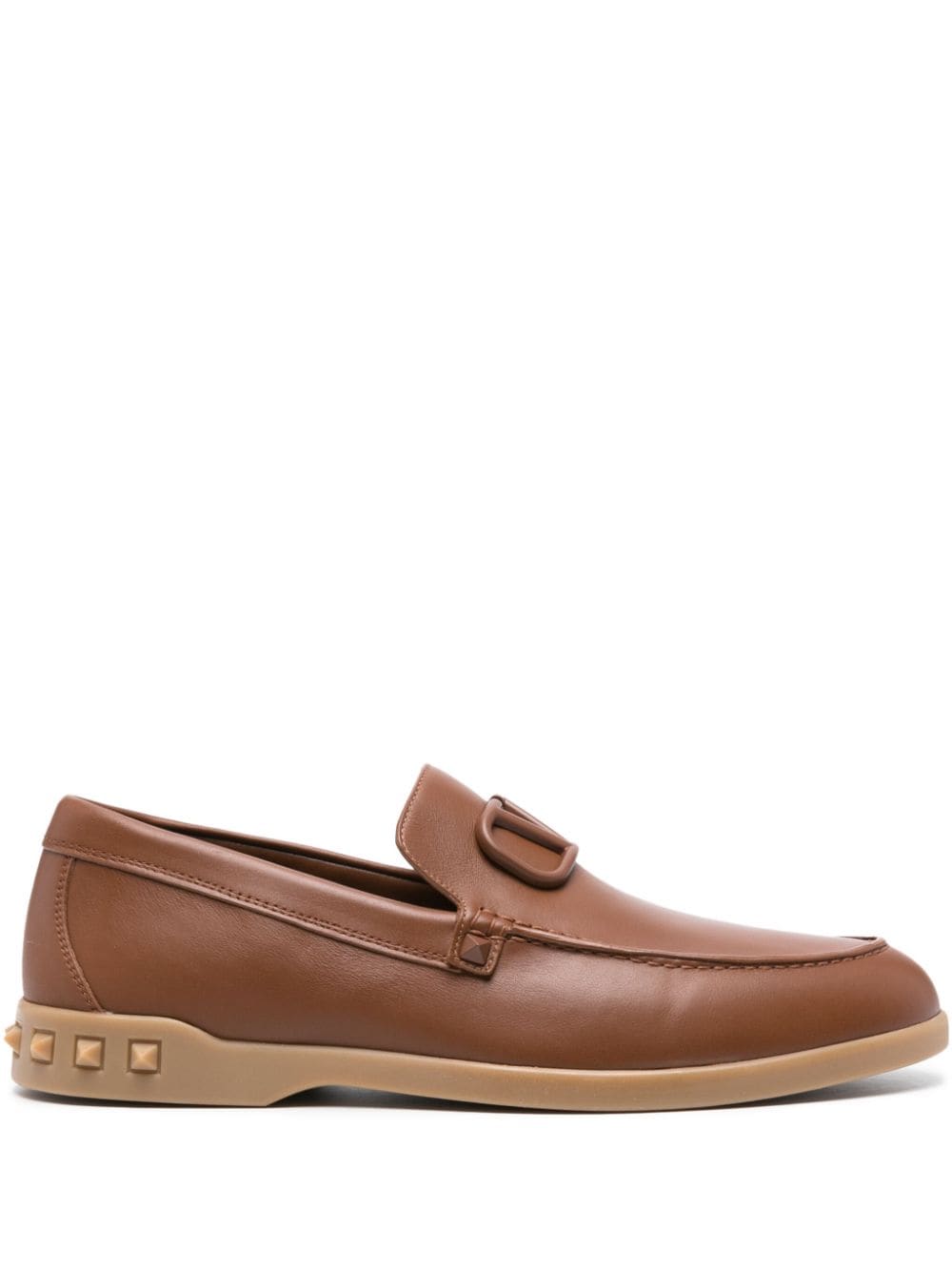 Valentino Garavani Leisure Flows leather loafers - Brown von Valentino Garavani