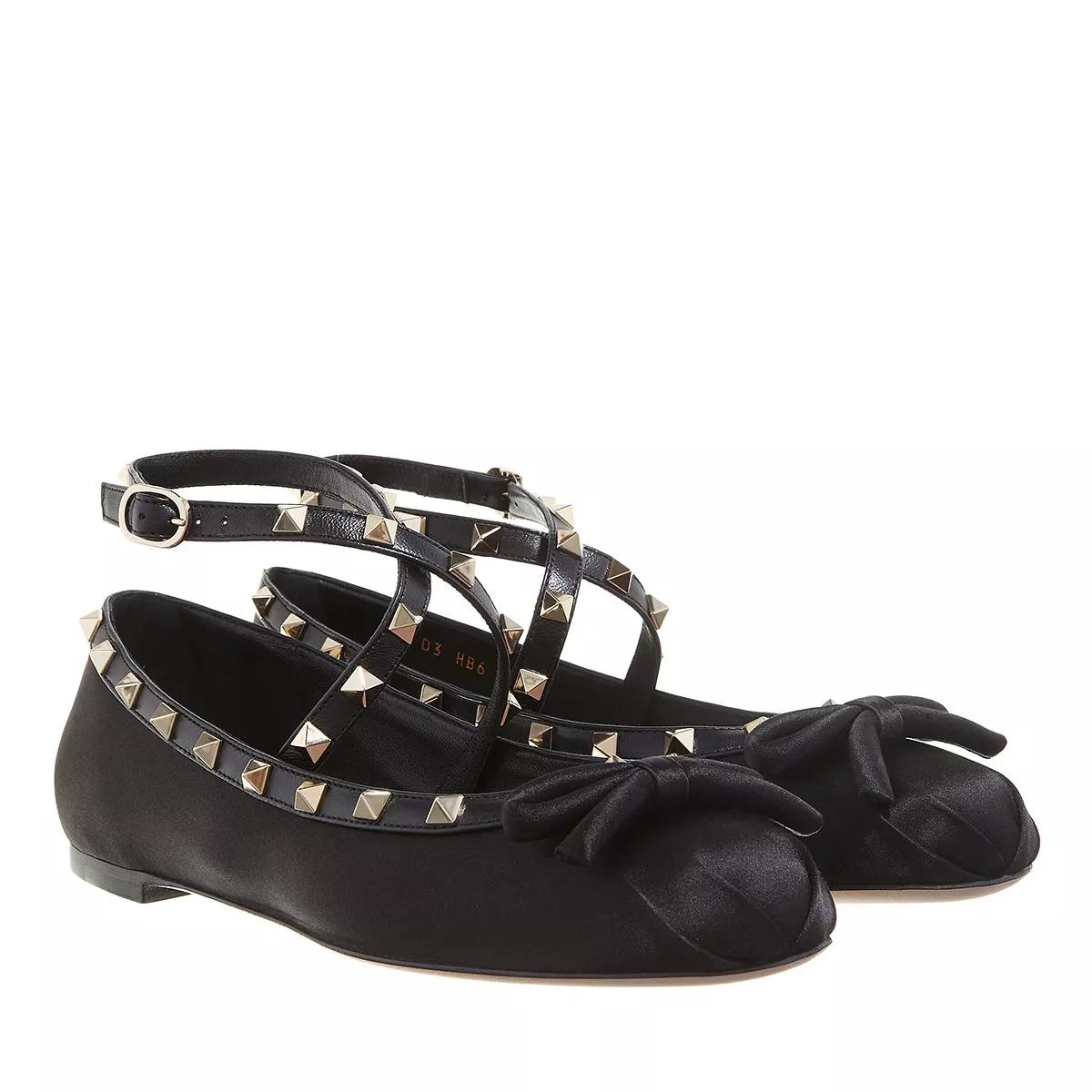 Valentino Garavani Loafers & Ballerinas - Rockstud Ballet Flats - Gr. 37 (EU) - in Schwarz - für Damen von Valentino Garavani