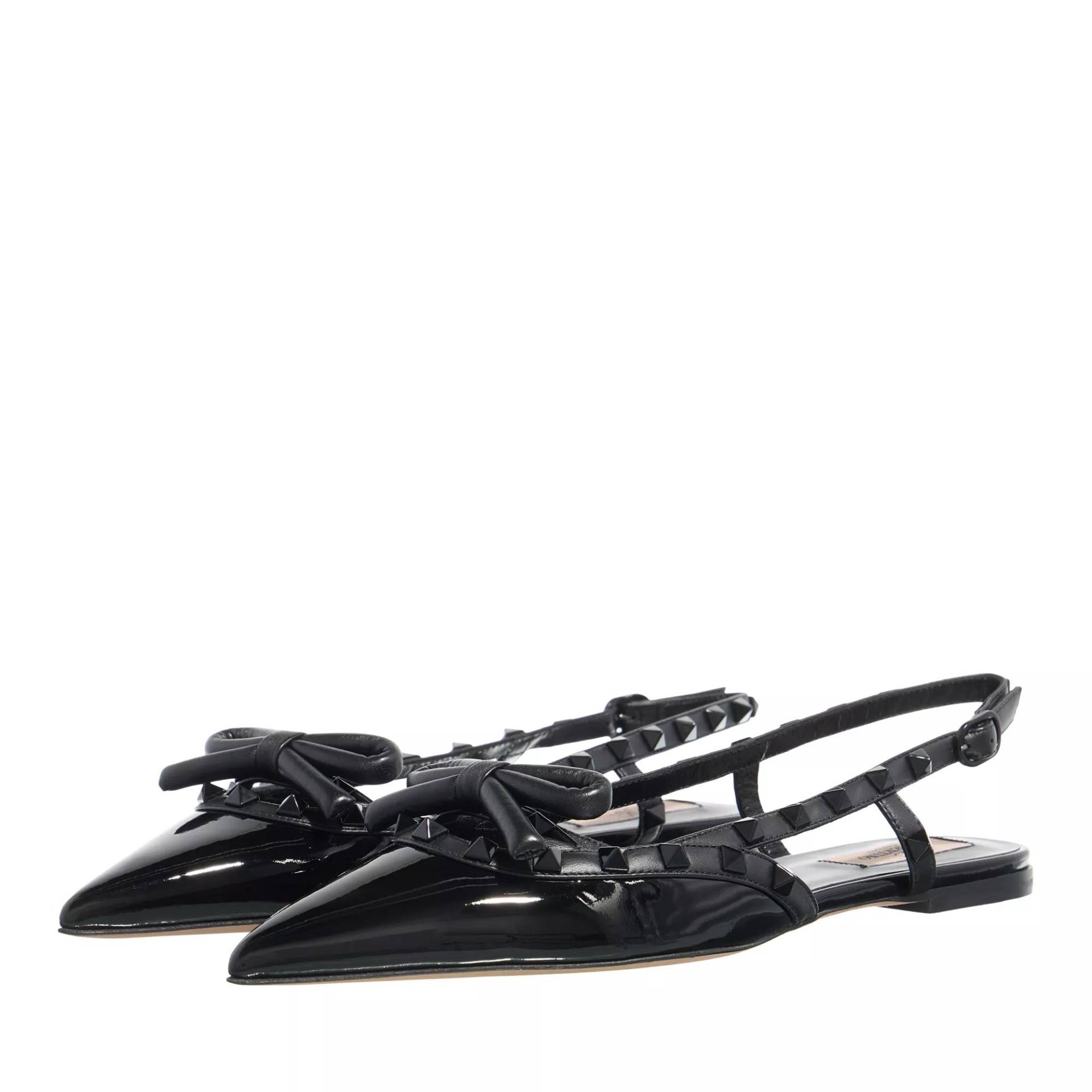 Valentino Garavani Loafers & Ballerinas - Rockstud Bow T.05 Ballerina - Gr. 36 (EU) - in Schwarz - für Damen von Valentino Garavani