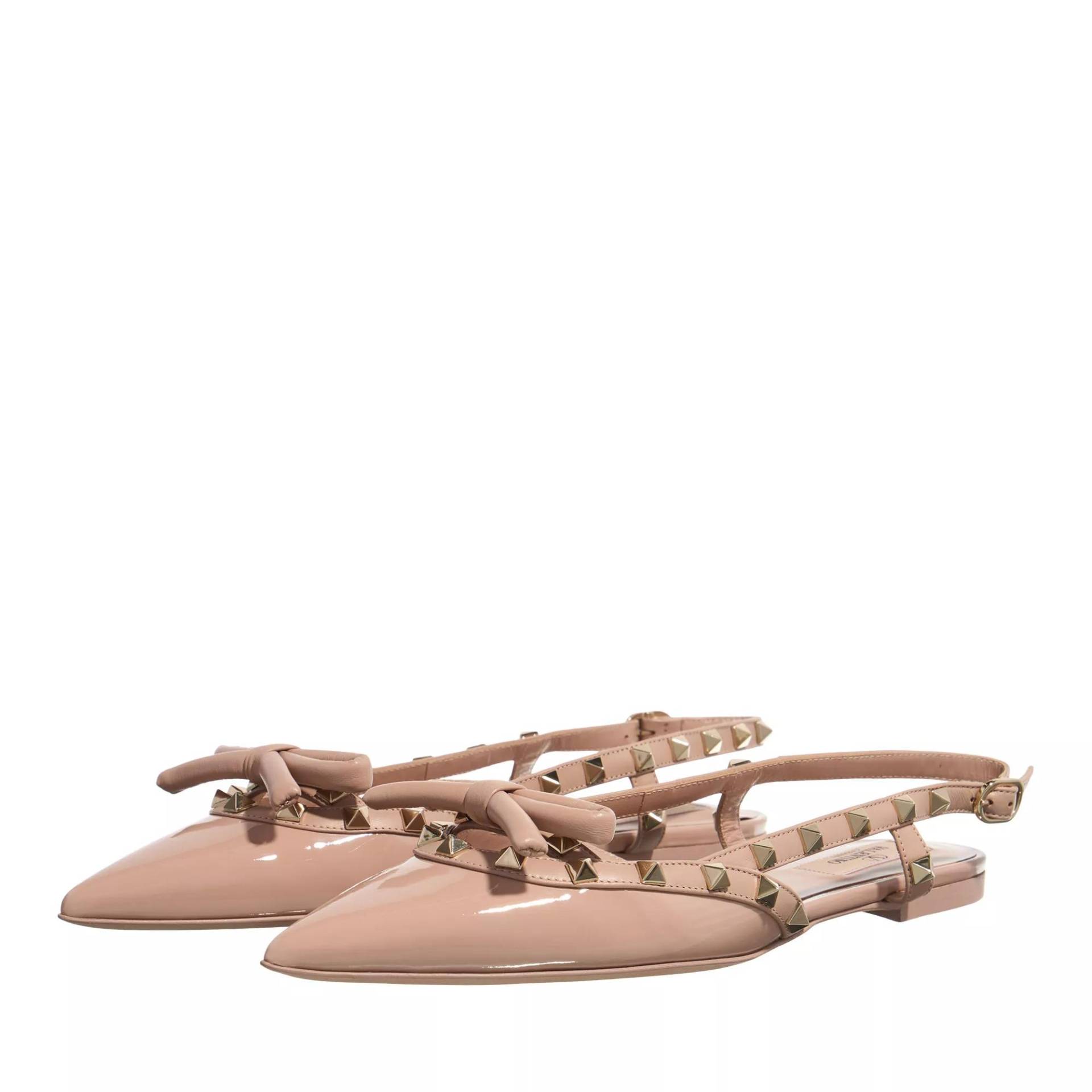 Valentino Garavani Loafers & Ballerinas - Rockstud Bow T.05 Ballerina - Gr. 37 (EU) - in Rosa - für Damen von Valentino Garavani