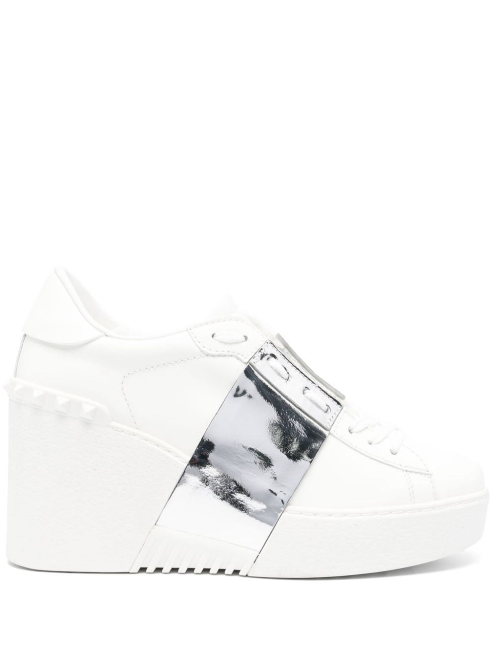 Valentino Garavani Open Disco 85mm leather sneakers - White von Valentino Garavani