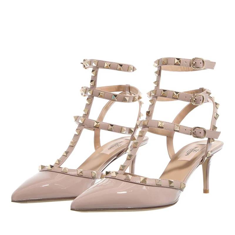 Valentino Garavani Pumps & High Heels - Ankle Strap Rockstud - Gr. 36 (EU) - in Taupe - für Damen von Valentino Garavani