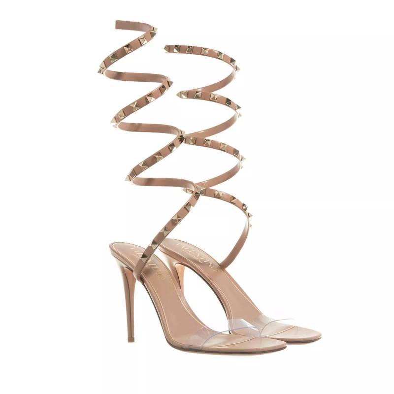 Valentino Garavani Pumps & High Heels - Rockstud Leather Sandals, 100 mm - Gr. 36 (EU) - in Beige - für Damen von Valentino Garavani