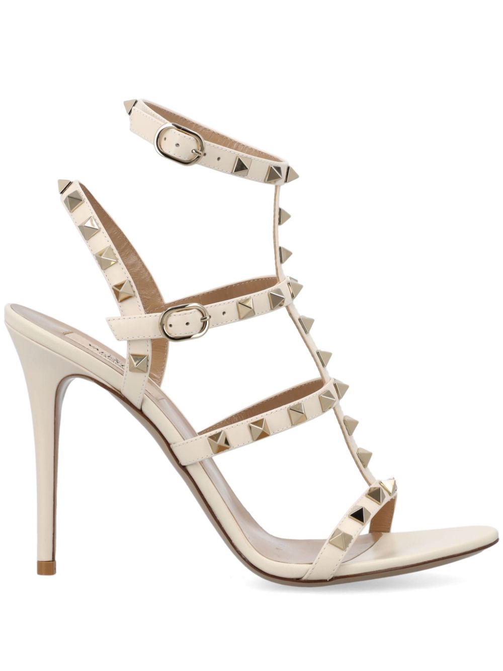 Valentino Garavani Rockstud 105mm leather cage sandals - Neutrals von Valentino Garavani