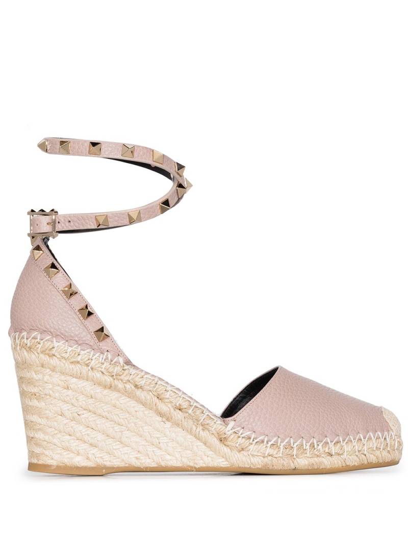 Valentino Garavani Rockstud 85mm wedge espadrilles - Neutrals von Valentino Garavani