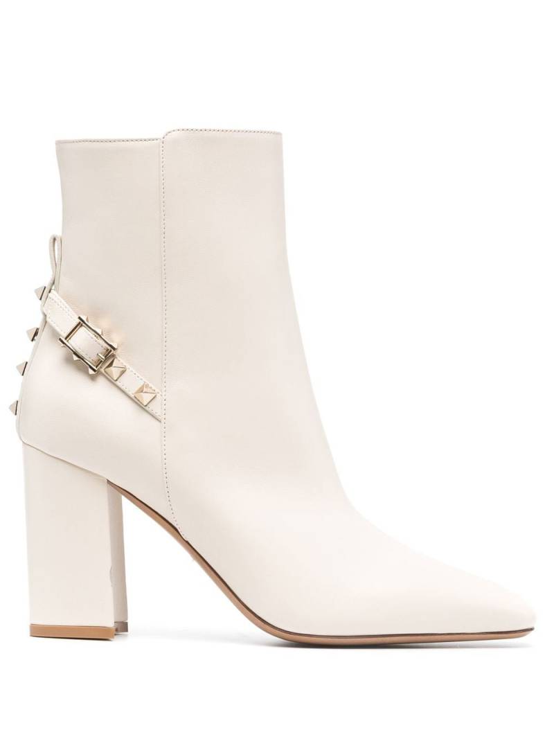 Valentino Garavani Rockstud 90mm leather ankle boots - Neutrals von Valentino Garavani