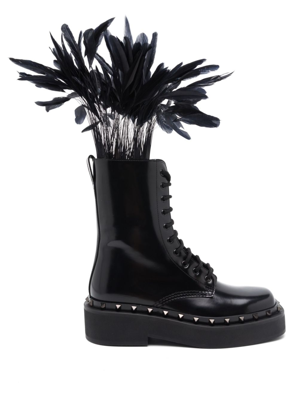 Valentino Garavani Rockstud M-Way 50mm leather boots - Black von Valentino Garavani