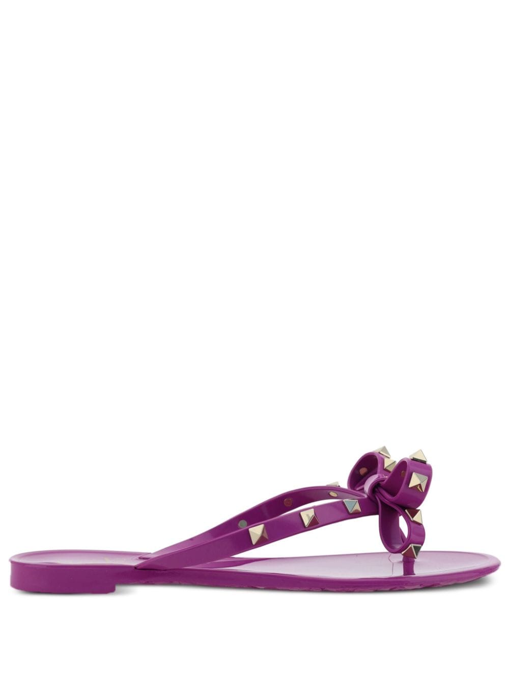 Valentino Garavani Rockstud bow-embellished flip-flops - Purple von Valentino Garavani