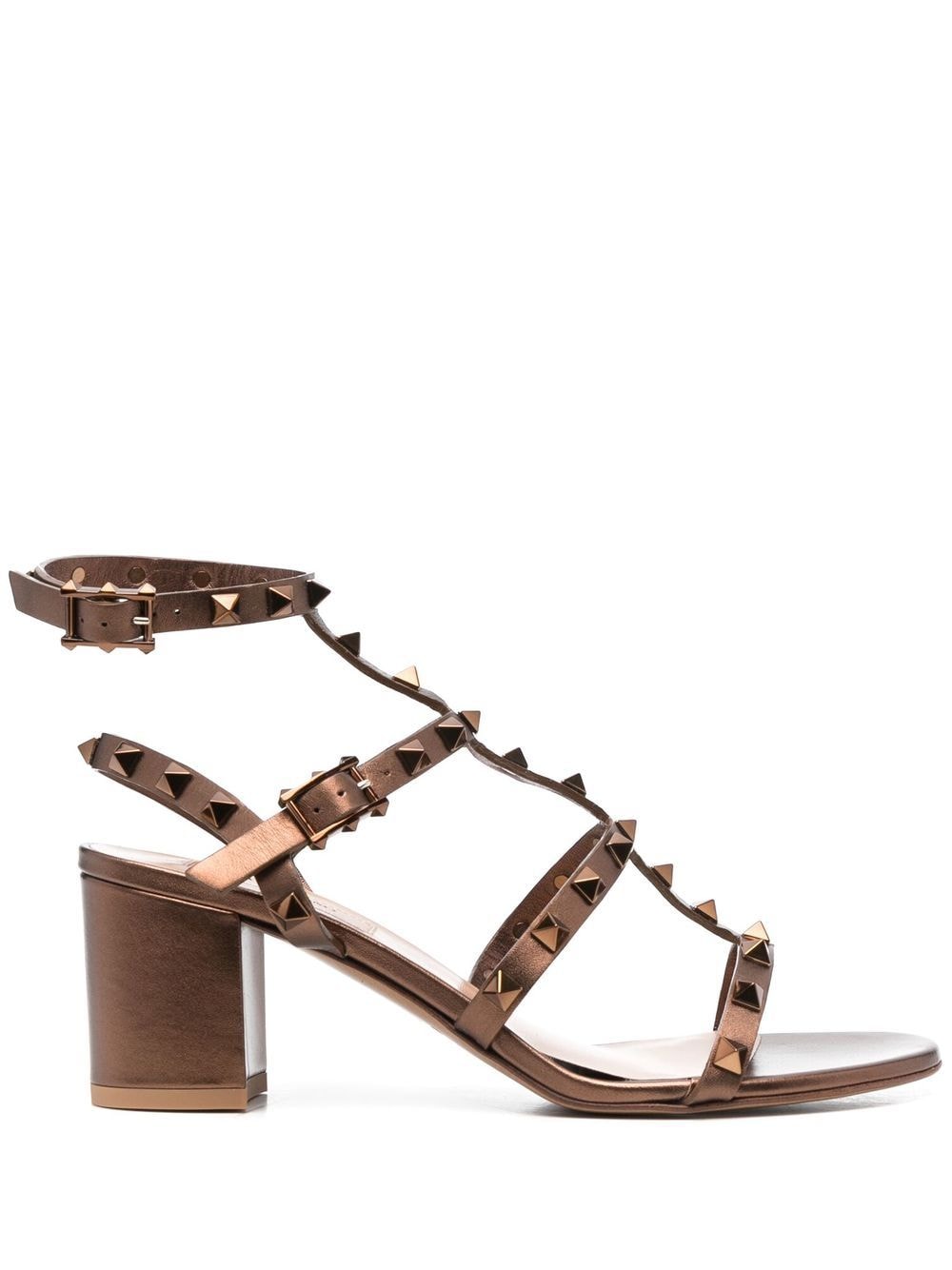 Valentino Garavani Rockstud caged 60mm sandals - Brown von Valentino Garavani