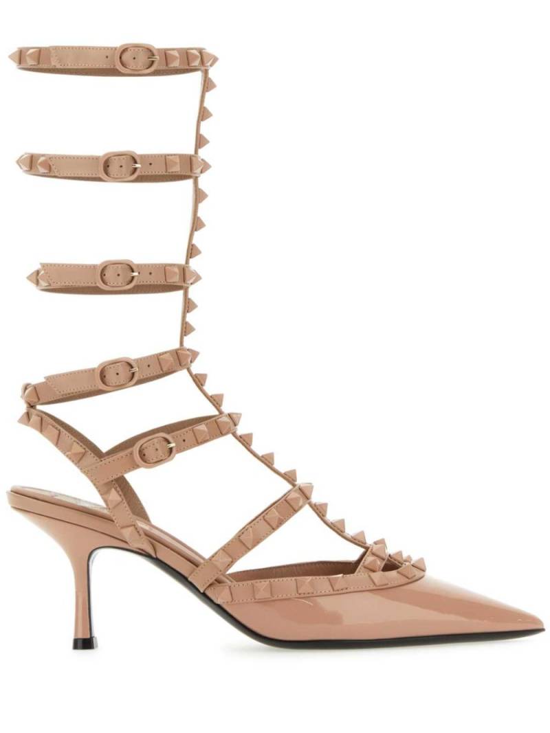 Valentino Garavani Rockstud caged leather pumps - Neutrals von Valentino Garavani