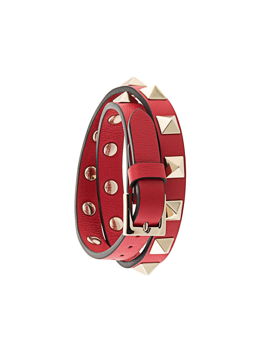 Valentino Garavani Rockstud double-strap bracelet - Red von Valentino Garavani