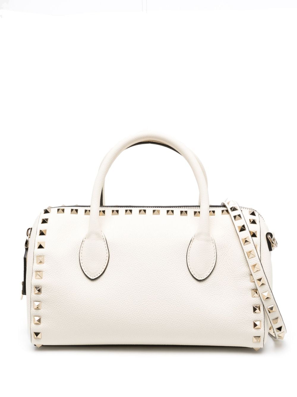 Valentino Garavani Rockstud leather tote bag - White von Valentino Garavani