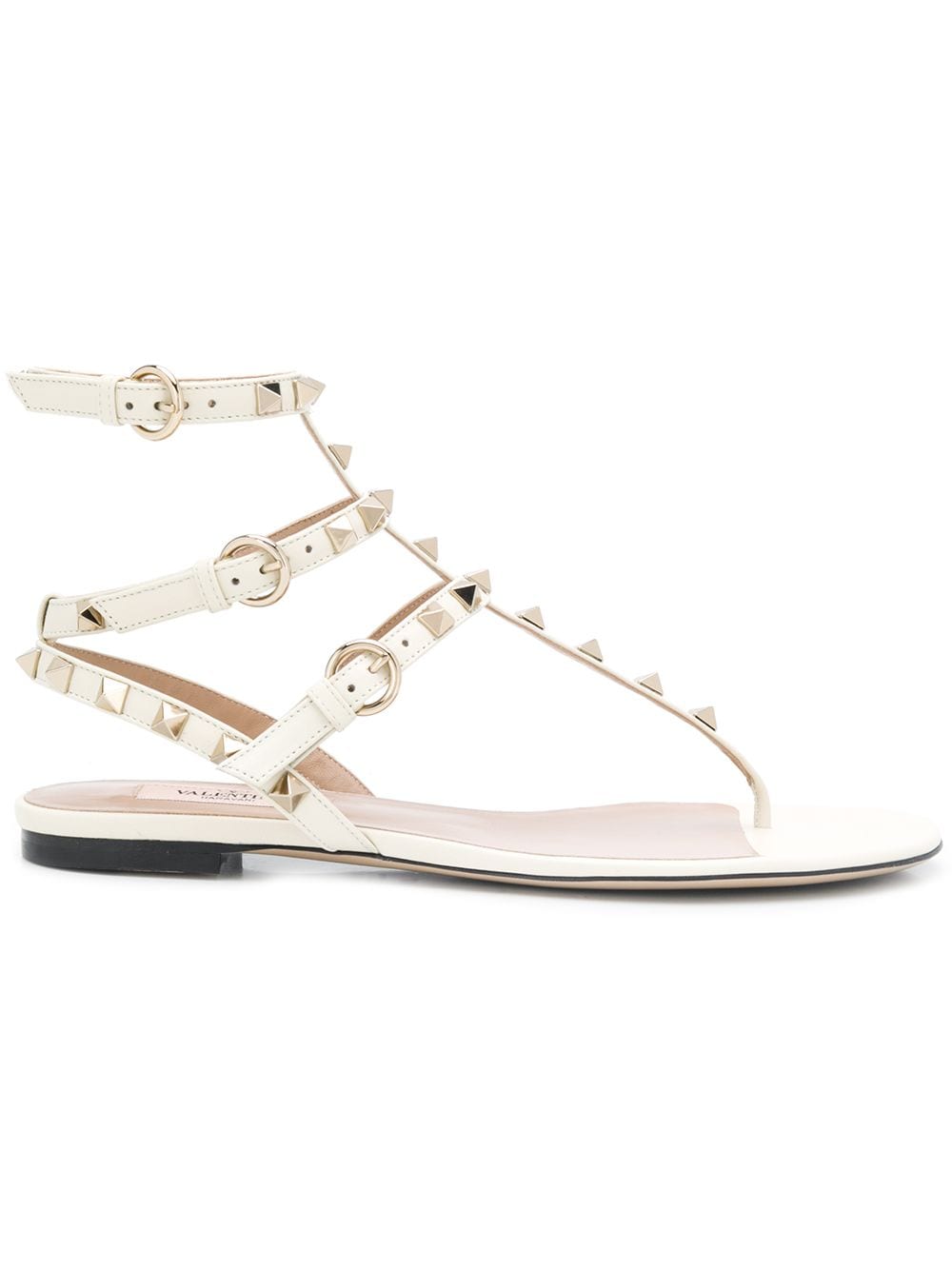 Valentino Garavani Rockstud flat sandals - Neutrals von Valentino Garavani