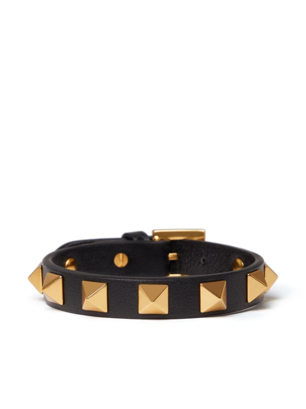 Valentino Garavani Rockstud leather bracelet - Black von Valentino Garavani