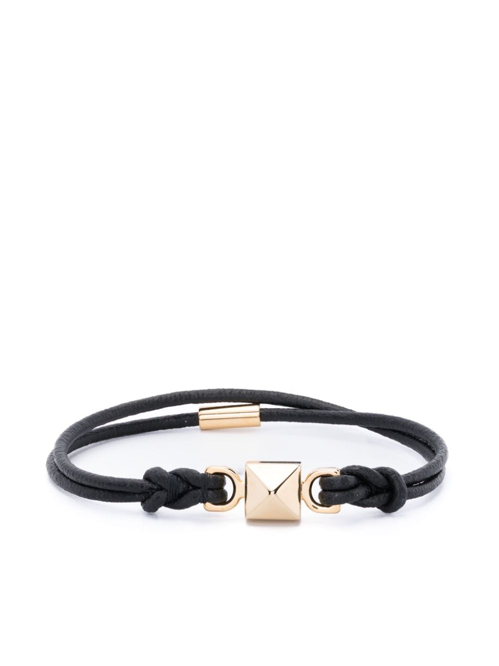 Valentino Garavani Rockstud leather bracelet - Black von Valentino Garavani